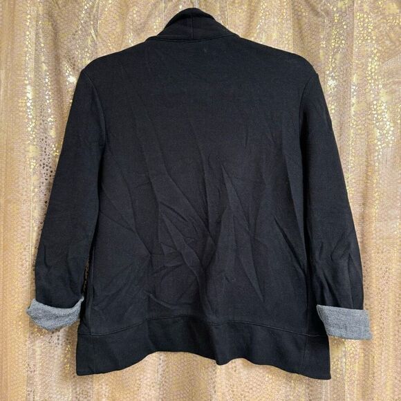 Express Black Gray Stretchy Open Collared Cardigan Sweater XS - Picture 2 of 4